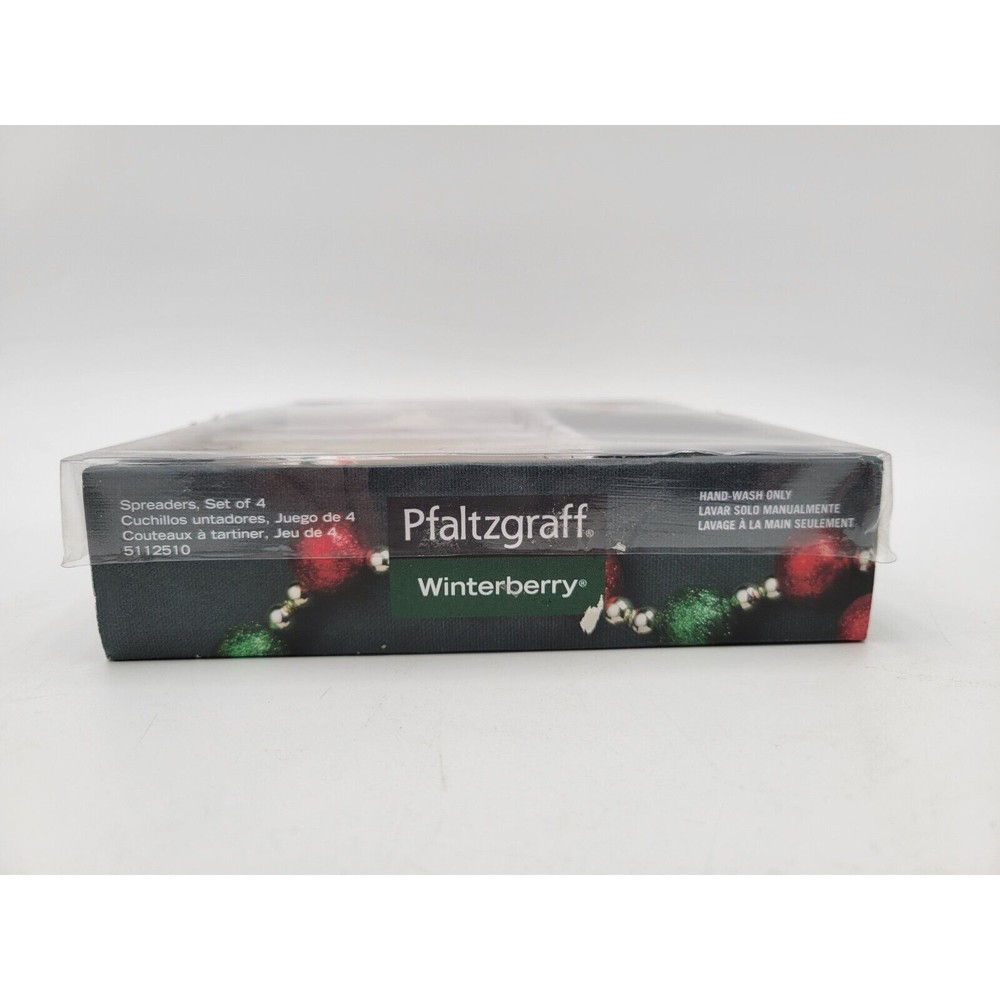 Pfaltzgraff Winterberry Christmas Snowman Santa Spreaders Set of 4 in box - Picture 6 of 8
